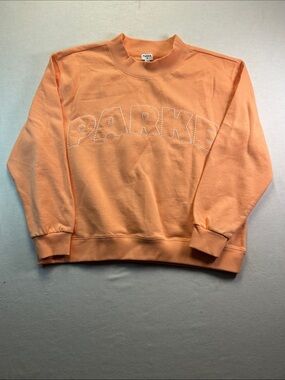 Parke Peach Crew Sweatshirt with Embroidered Logo